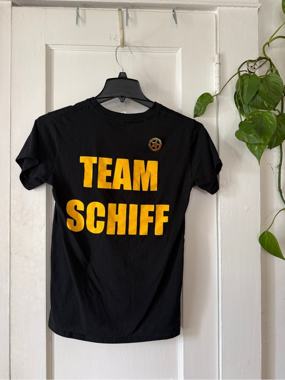 Team Schiff Black Tee with Bold Yellow Logo 2025 Sullivan County NY